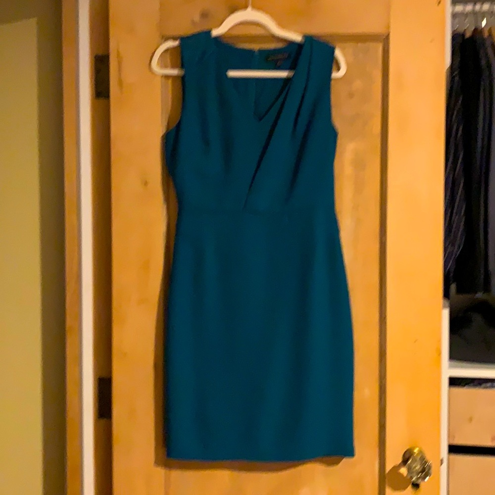 Banana republic teal dress with satin detail